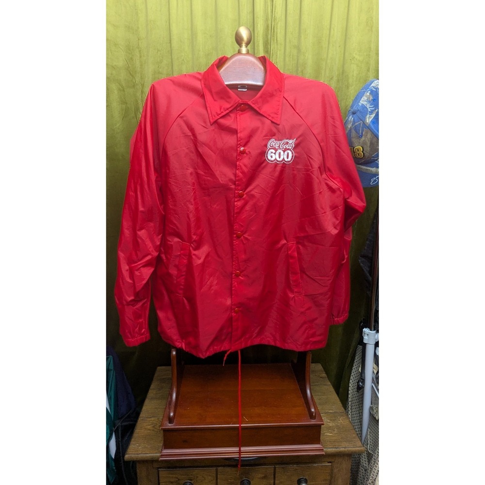 Vintage NASCAR Coca-Cola 600 XL Windbreaker Jacket Red‎ 80s